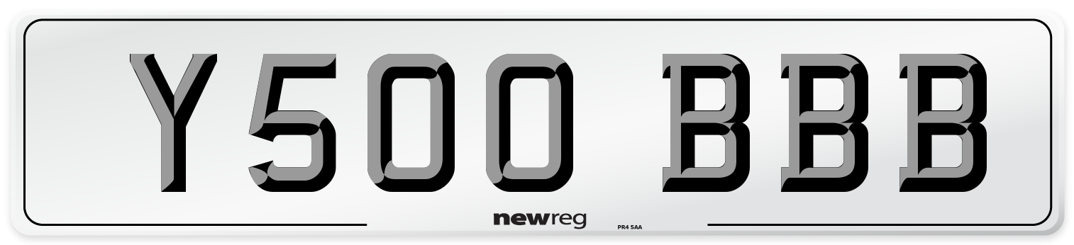 Y500 BBB Number Plate from New Reg